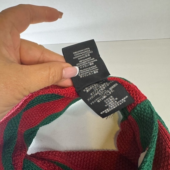 GUCCI Web Knot Knit Wool Twist Red & Green Headband Made in Italy. main image 9